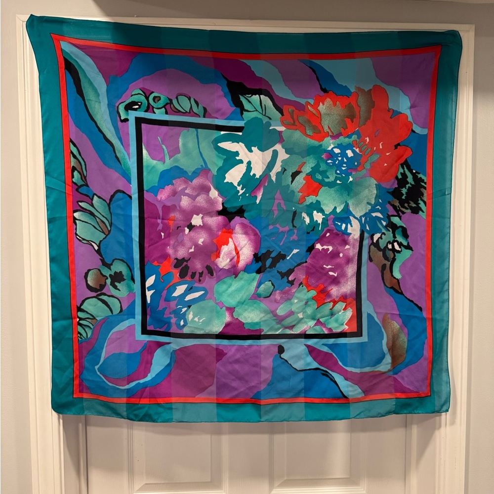 🌷Multicolor - Blue, Green, Purple, Red Abstract Scarf